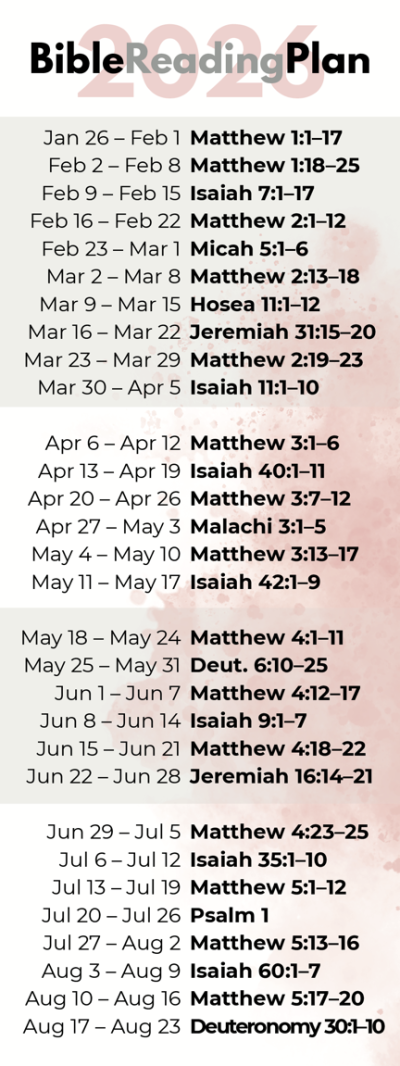Bible Reading 2026 Page 1